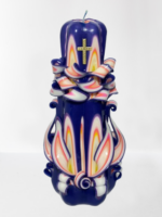 Elegante Taufkerze mit filigranem Design – Ein Geschenk zur Taufe